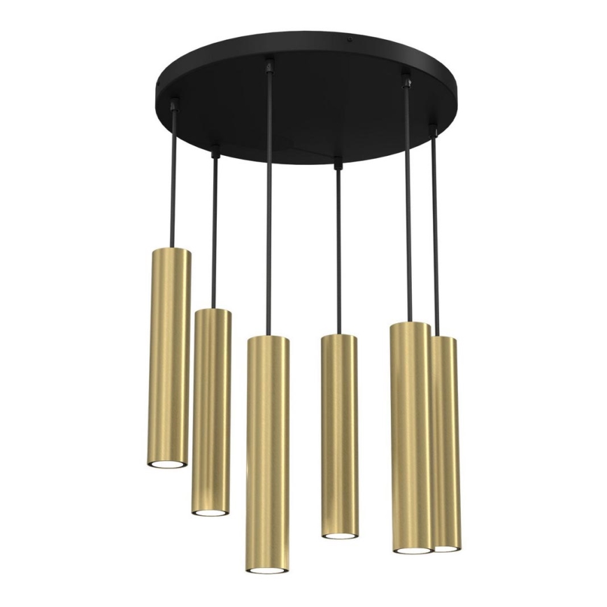 Candelabro suspenso RAITO 6xGU10/8W/230V latão