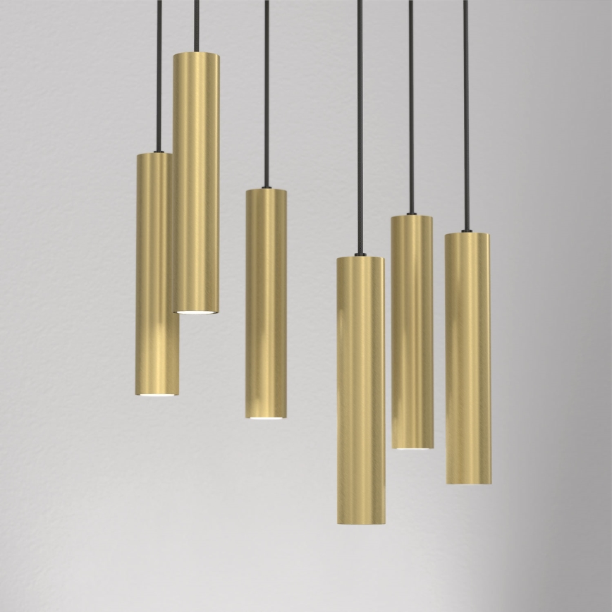 Candelabro suspenso RAITO 6xGU10/8W/230V latão