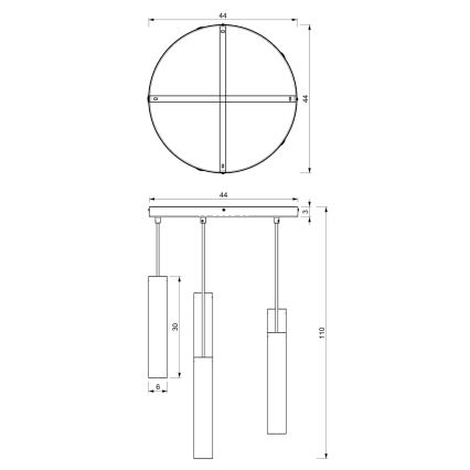 Candelabro suspenso RAITO 6xGU10/8W/230V latão