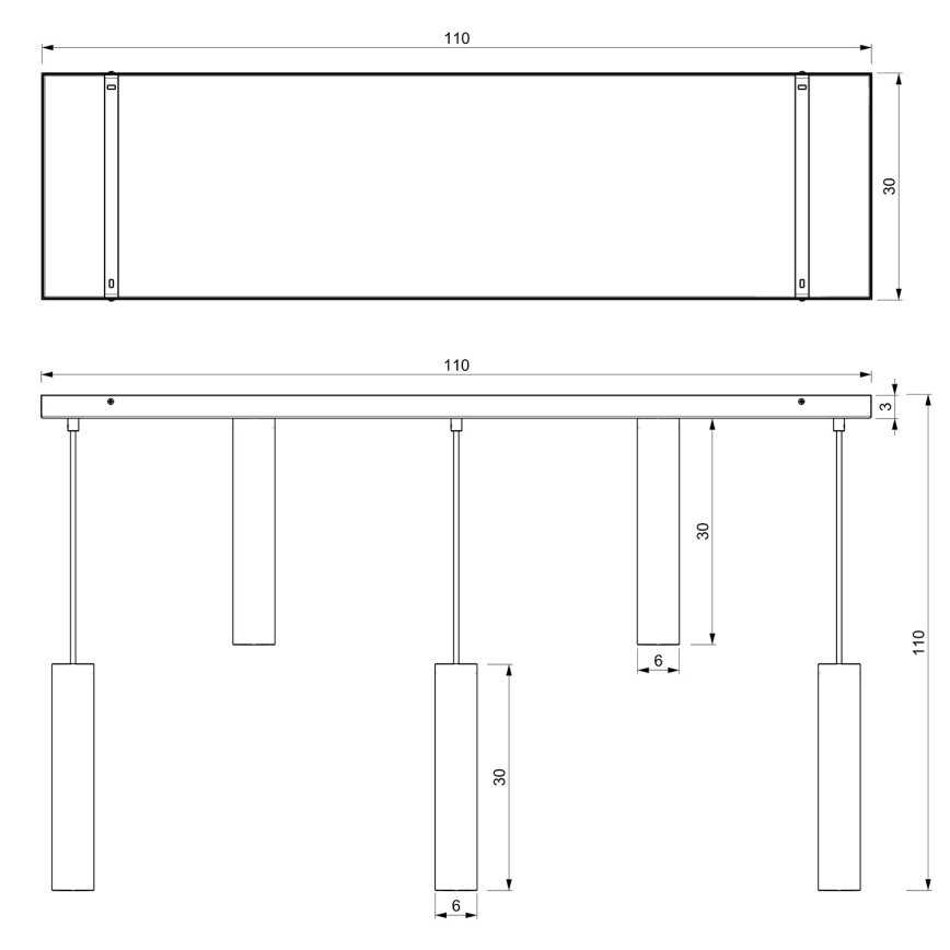 Candelabro suspenso RAITO 8xGU10/8W/230V latão