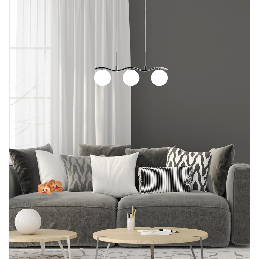 Candelabro suspenso RAMON 3xG9/40W/230V cromado brilhante