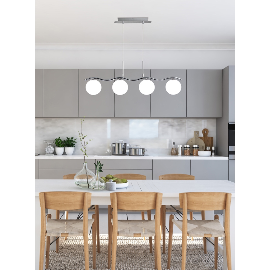 Candelabro suspenso RAMON 4xG9/40W/230V cromado brilhante