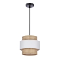 Candelabro suspenso RATTAN 1xE27/40W/230V branco/castanho