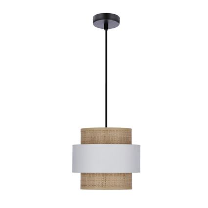 Candelabro suspenso RATTAN 1xE27/40W/230V branco/castanho