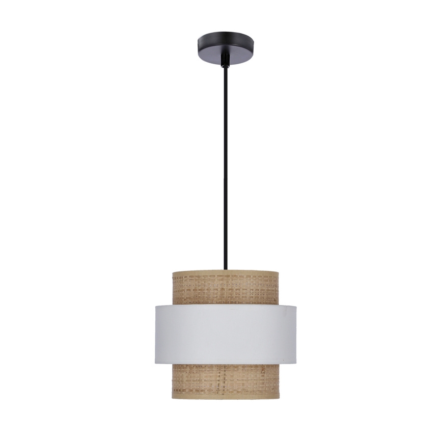 Candelabro suspenso RATTAN 1xE27/40W/230V branco/castanho