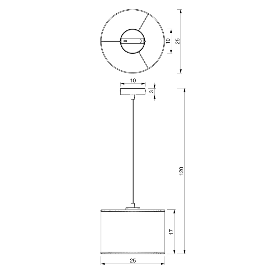 Candelabro suspenso RATTAN 1xE27/60W/230V diâmetro 25 cm vime