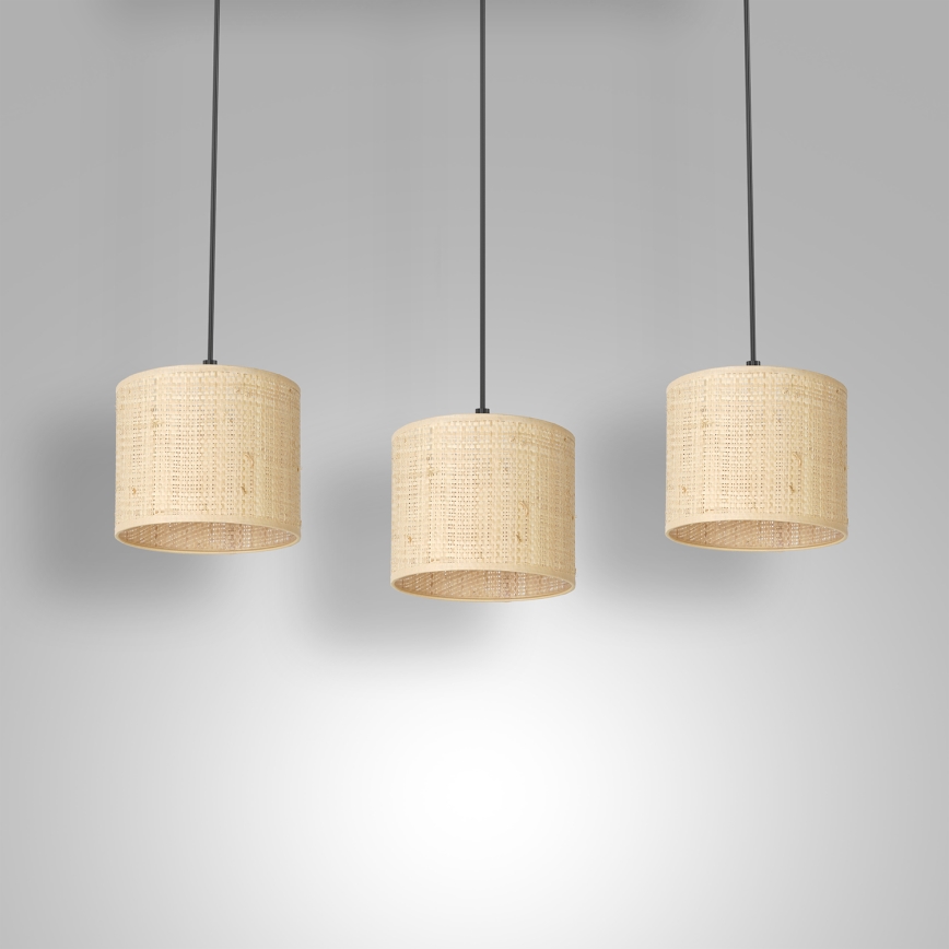 Candelabro suspenso RATTAN 3xE27/60W/230V vime
