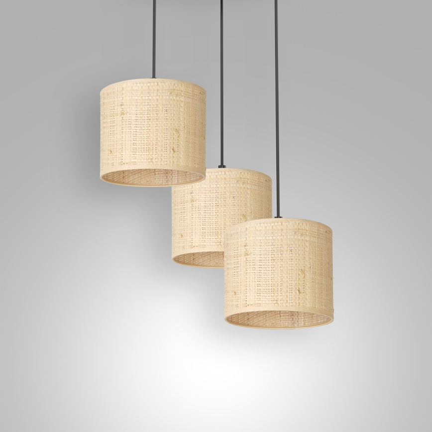 Candelabro suspenso RATTAN 3xE27/60W/230V vime