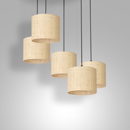 Candelabro suspenso RATTAN 5xE27/60W/230V vime
