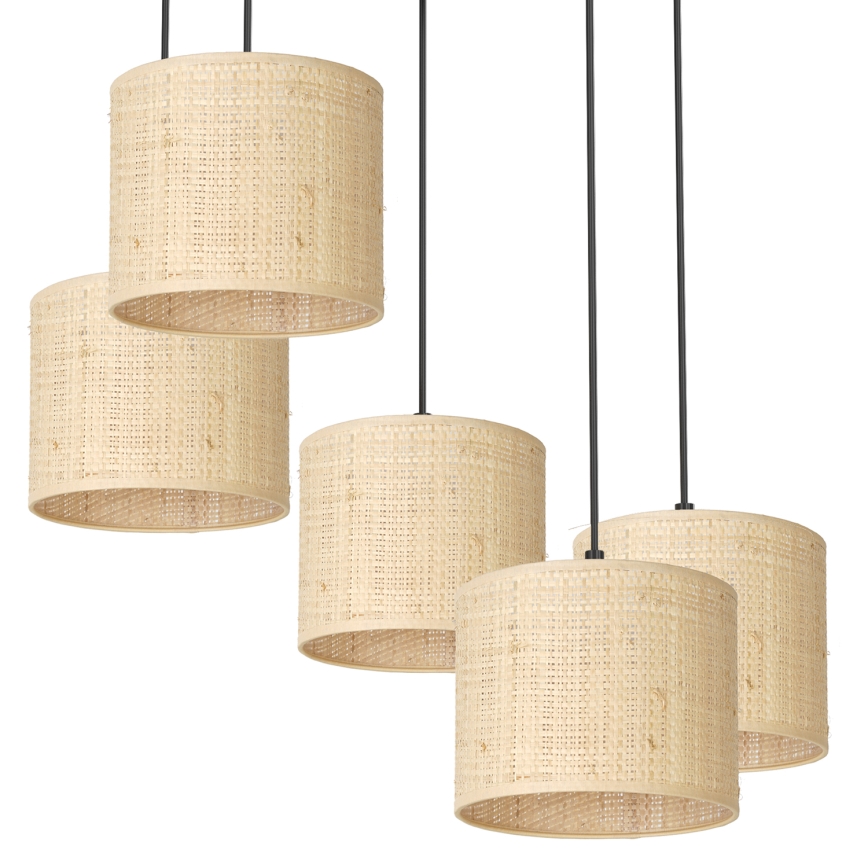 Candelabro suspenso RATTAN 5xE27/60W/230V vime