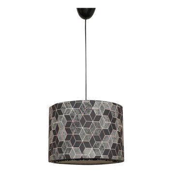 Candelabro suspenso RAYE 1xE27/60W/230V preto/cinzento