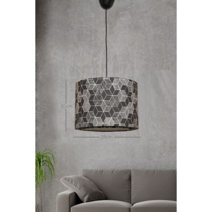 Candelabro suspenso RAYE 1xE27/60W/230V preto/cinzento