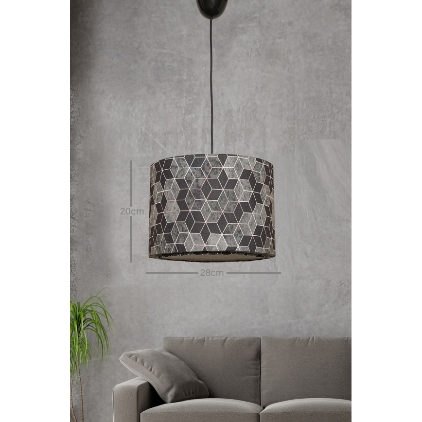 Candelabro suspenso RAYE 1xE27/60W/230V preto/cinzento