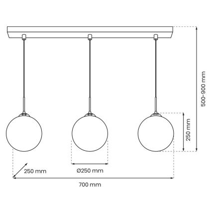 Candelabro suspenso REFLEX 3xE14/40W/230V
