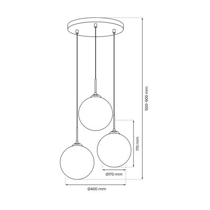 Candelabro suspenso REFLEX 3xE14/40W/230V