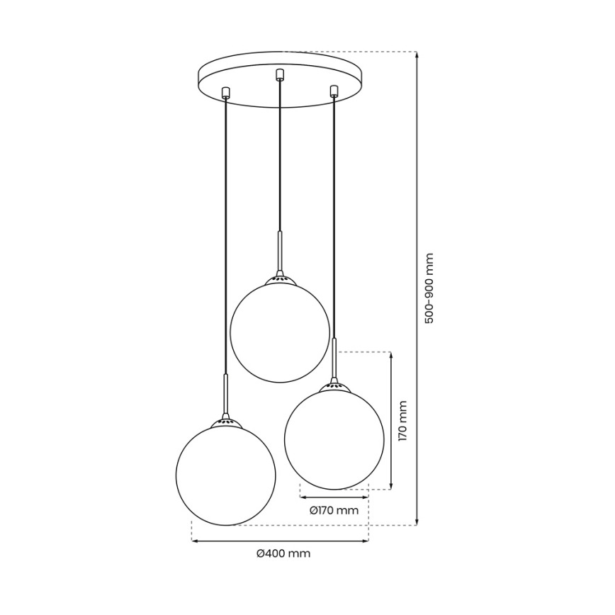 Candelabro suspenso REFLEX 3xE14/40W/230V