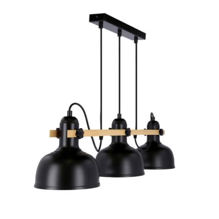 Candelabro suspenso RENO 3xE27/40W/230V preto/castanho