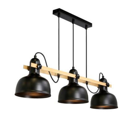 Candelabro suspenso RENO 3xE27/40W/230V preto/castanho