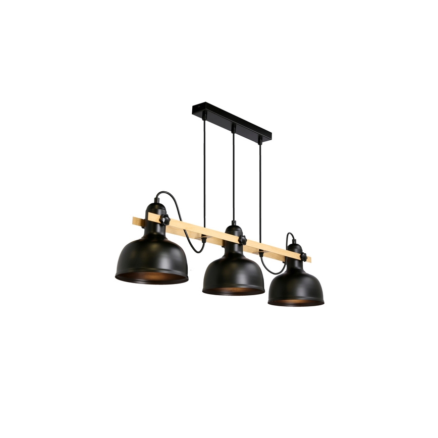 Candelabro suspenso RENO 3xE27/40W/230V preto/castanho