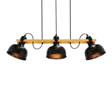 Candelabro suspenso RENO 3xE27/40W/230V preto/castanho