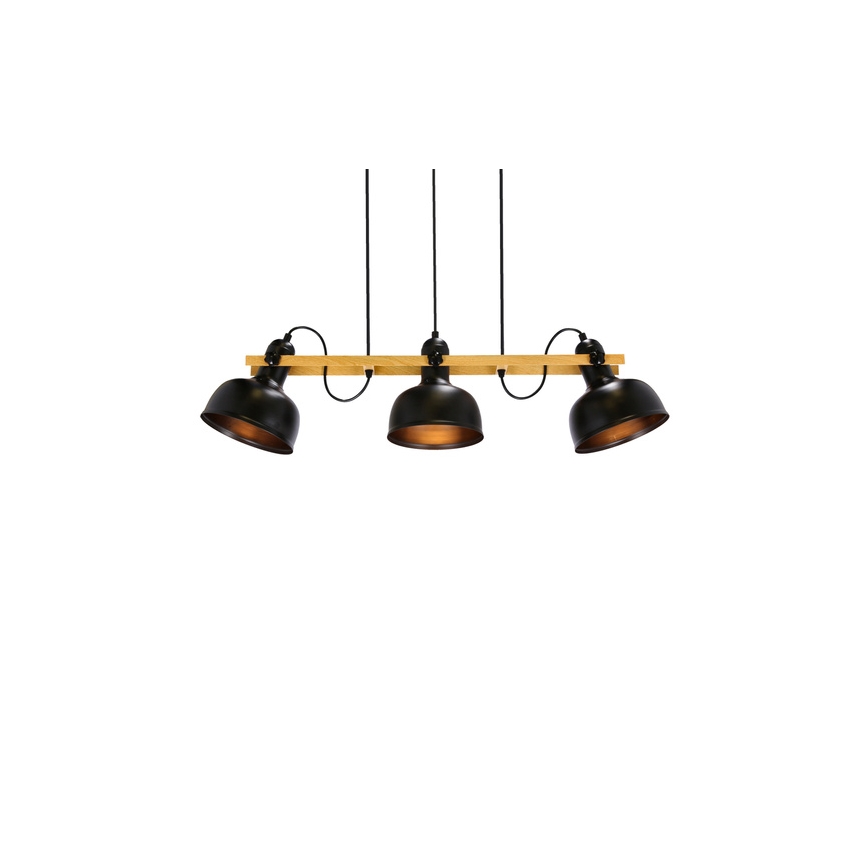 Candelabro suspenso RENO 3xE27/40W/230V preto/castanho