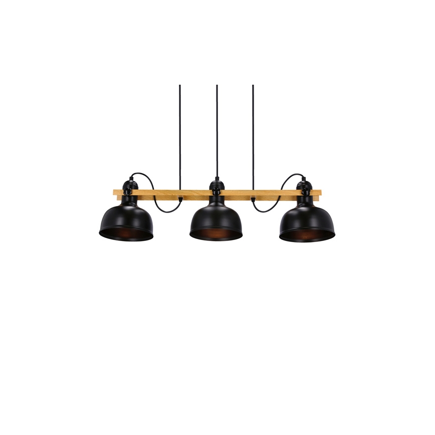 Candelabro suspenso RENO 3xE27/40W/230V preto/castanho