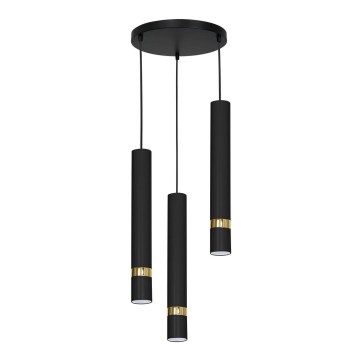 Candelabro suspenso RENO 3xGU10/8W/230V preto/dourada