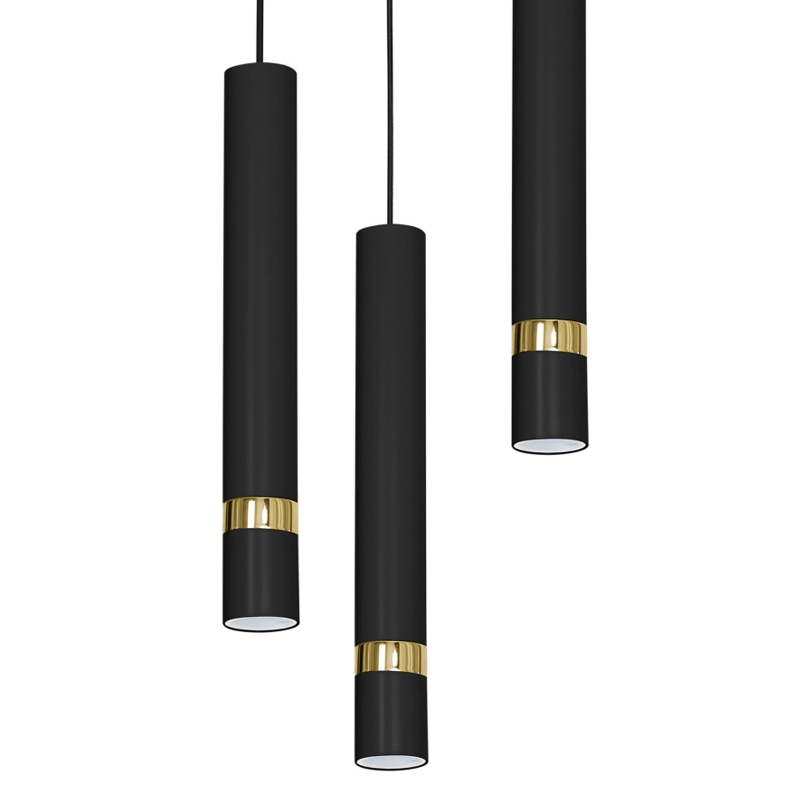 Candelabro suspenso RENO 3xGU10/8W/230V preto/dourada
