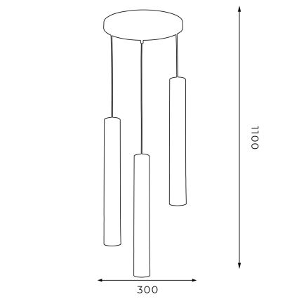 Candelabro suspenso RENO 3xGU10/8W/230V preto/dourada