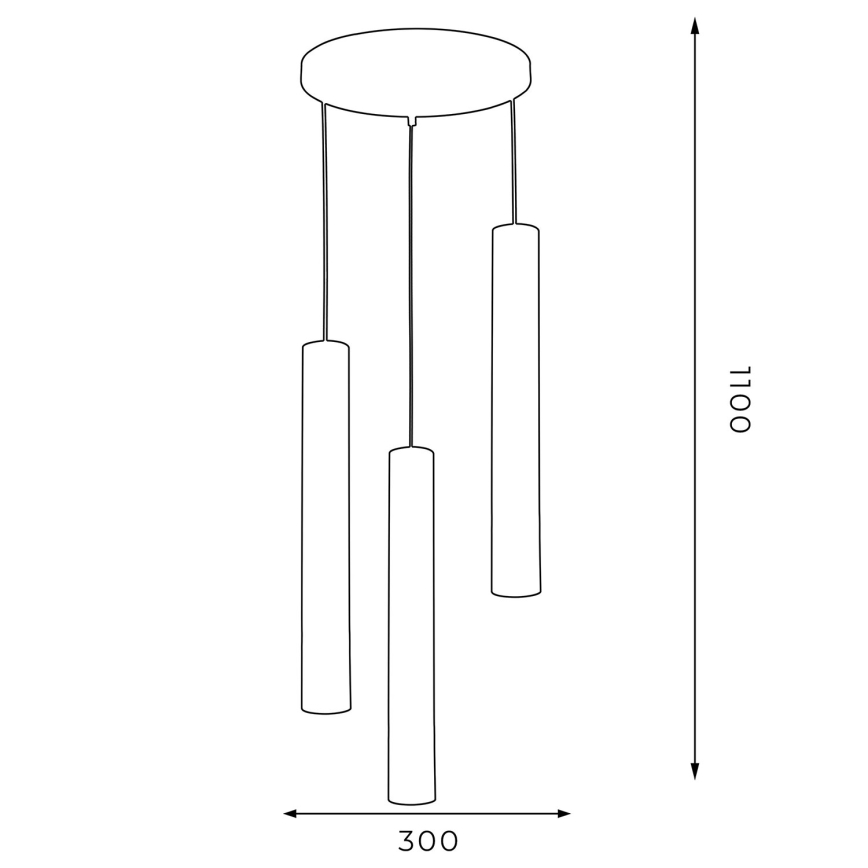 Candelabro suspenso RENO 3xGU10/8W/230V preto/dourada