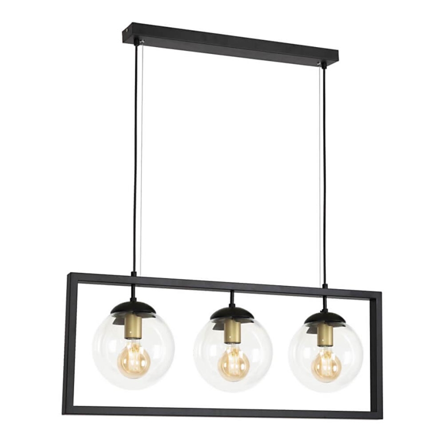 Candelabro suspenso REY 3xE27/7W/230V preto