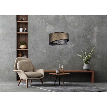 Candelabro suspenso REZO 1xE27/60W/230V cinzento/dourado