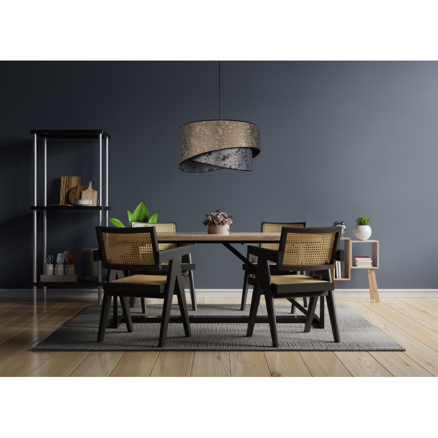 Candelabro suspenso REZO 1xE27/60W/230V cinzento/dourado