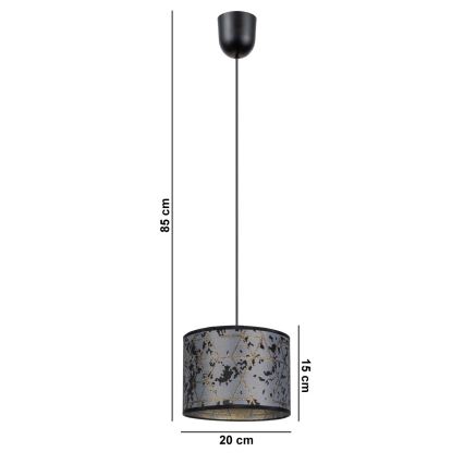 Candelabro suspenso REZO 1xE27/60W/230V cinzento