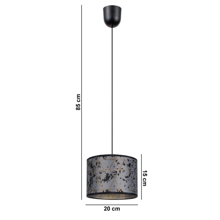 Candelabro suspenso REZO 1xE27/60W/230V cinzento