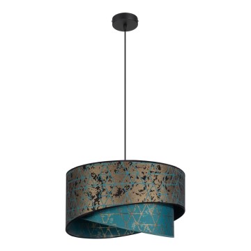 Candelabro suspenso REZO 1xE27/60W/230V turquesa/dourado