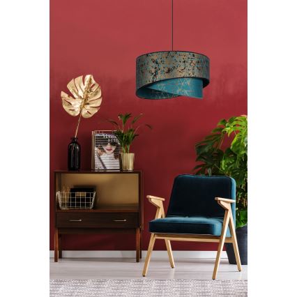 Candelabro suspenso REZO 1xE27/60W/230V turquesa/dourado