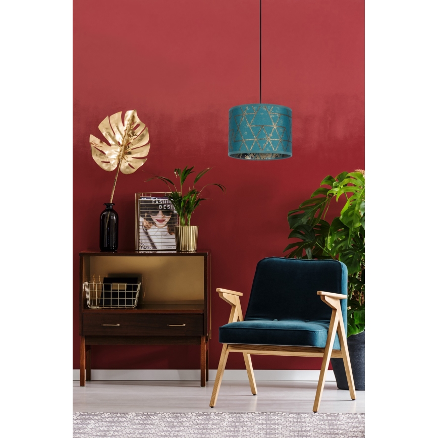 Candelabro suspenso REZO 1xE27/60W/230V turquesa