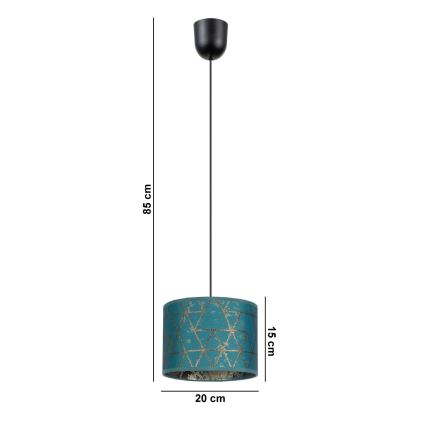 Candelabro suspenso REZO 1xE27/60W/230V turquesa