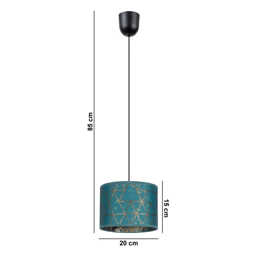 Candelabro suspenso REZO 1xE27/60W/230V turquesa