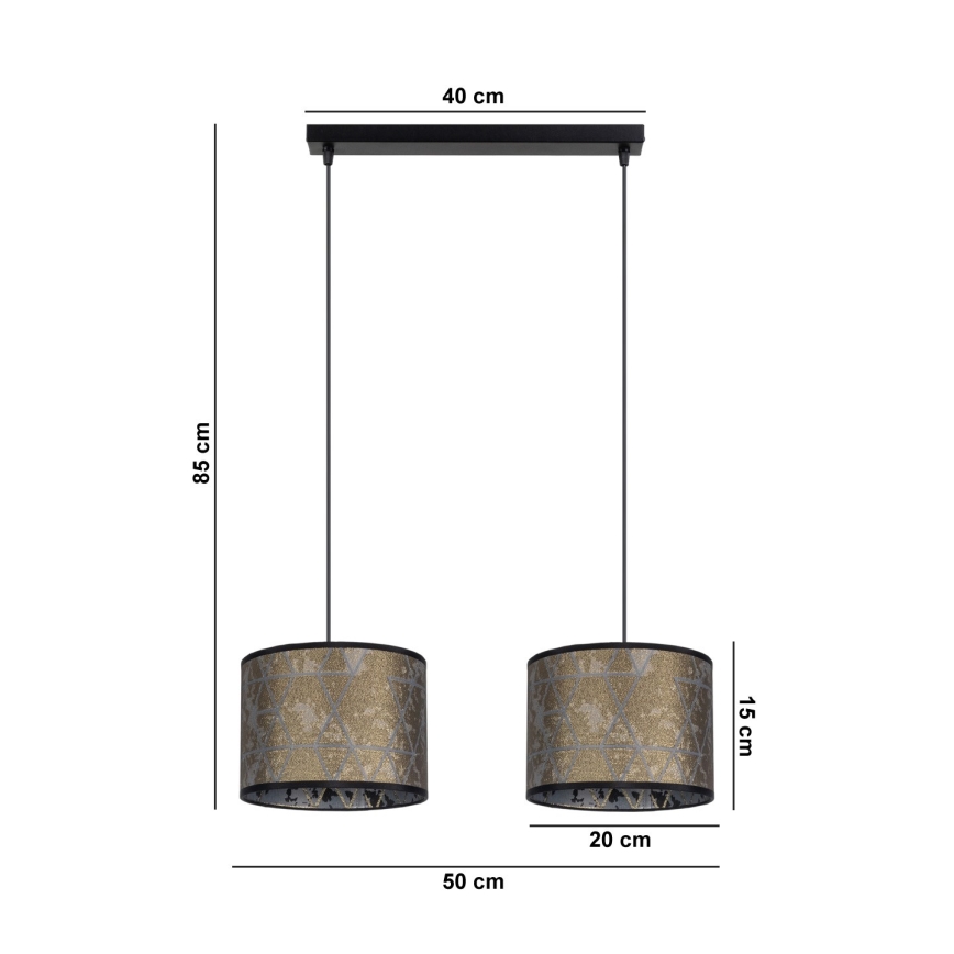 Candelabro suspenso REZO 2xE27/60W/230V dourado