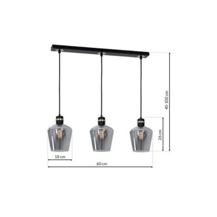 Candelabro suspenso RICHMOND 3xE27/60W/230V