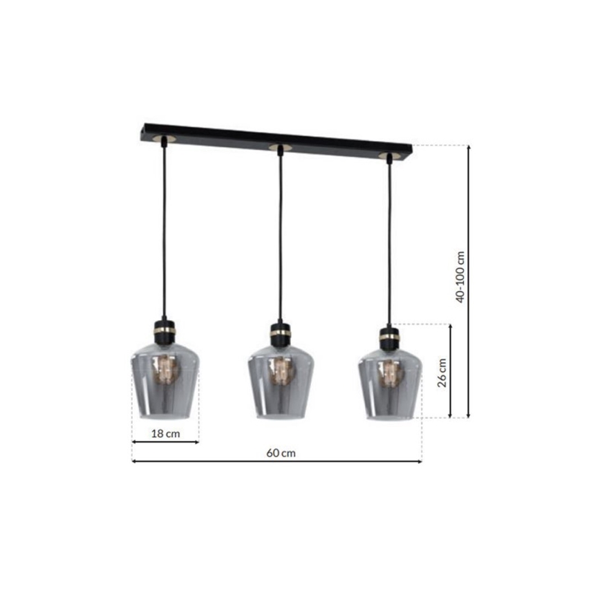 Candelabro suspenso RICHMOND 3xE27/60W/230V