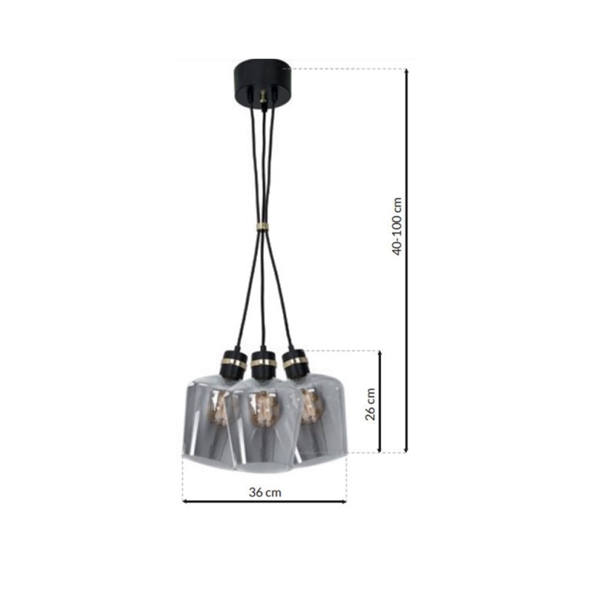 Candelabro suspenso RICHMOND 3xE27/60W/230V