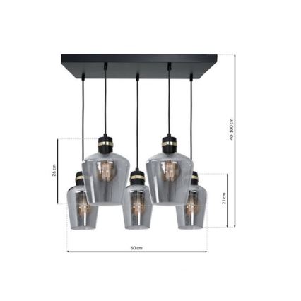 Candelabro suspenso RICHMOND 5xE27/60W/230V