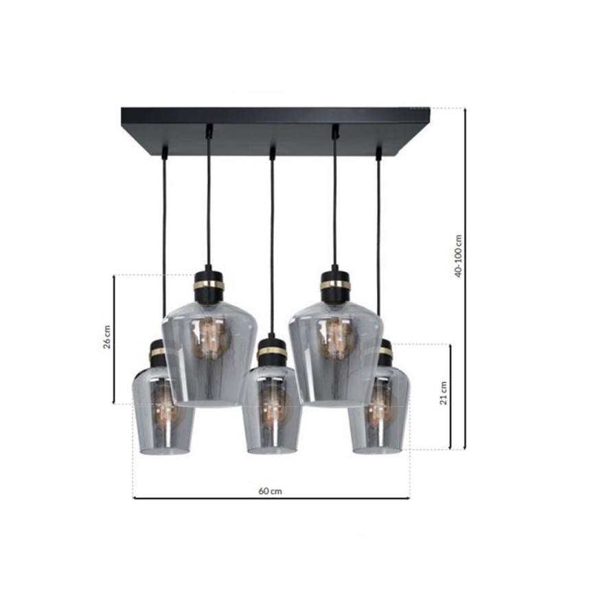 Candelabro suspenso RICHMOND 5xE27/60W/230V