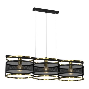 Candelabro suspenso RIM 3xE27/60W/230V preto/dourado