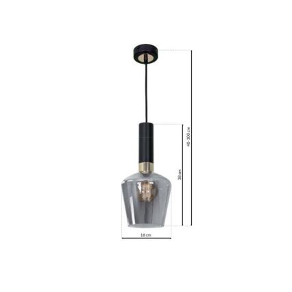 Candelabro suspenso ROMA BLACK 1xE27/60W/230V
