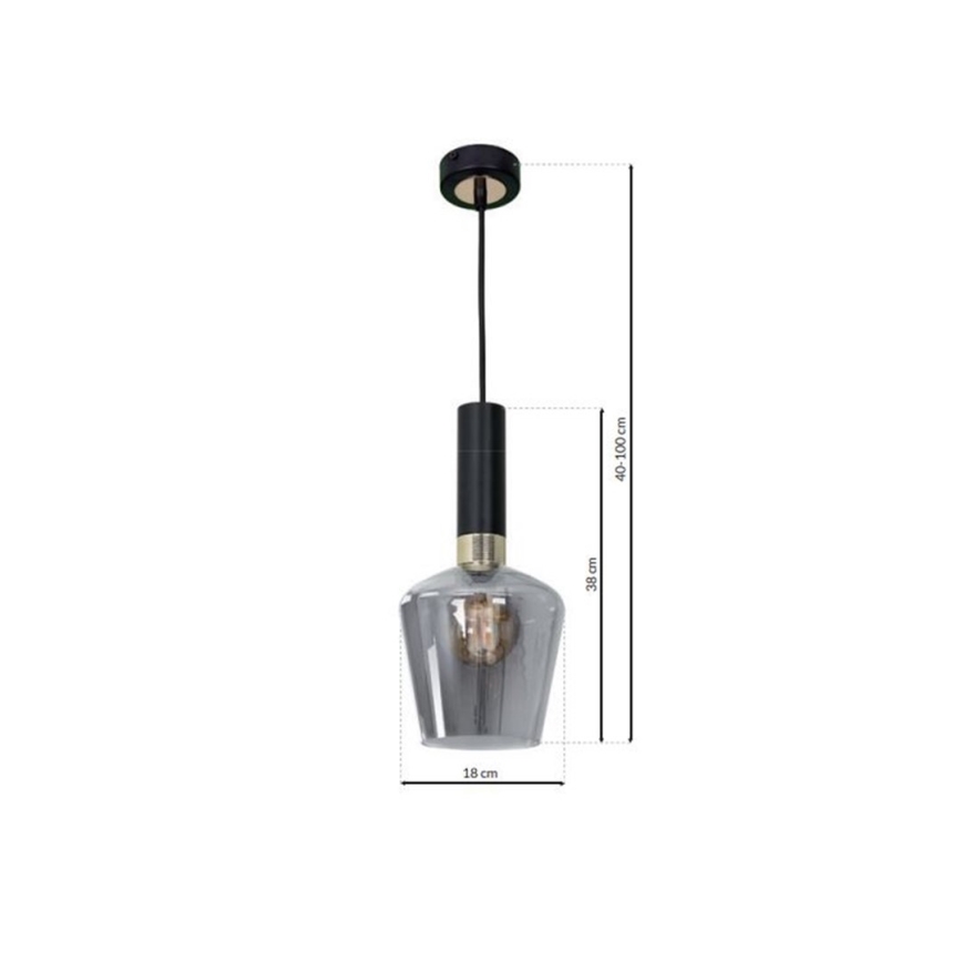 Candelabro suspenso ROMA BLACK 1xE27/60W/230V