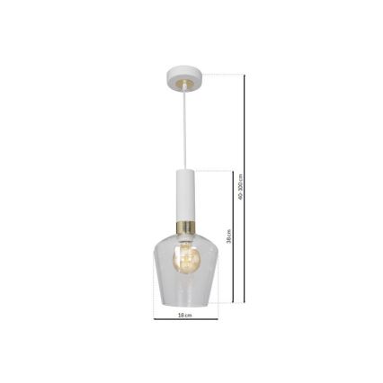 Candelabro suspenso ROMA WHITE 1xE27/60W/230V